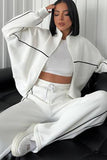 Stylish Zip-Up Casual Pants Set