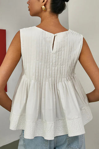 Pleated Sleeveless Tank Top