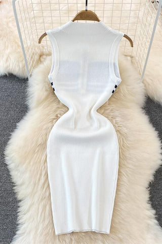 Sleeveless Zip-Front Casual Dress