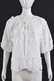 Floral Detail Tie-Front Top