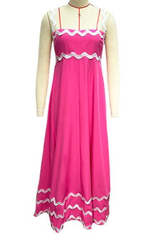 Scalloped-Trim Casual Maxi Dress