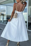 Spaghetti Strap Cut-Out Midi Dress
