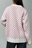 Patterned Crew Neck Sweater