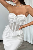 Lace Trim Sweetheart Corset Top