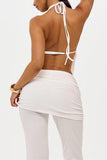 Halter Neck Top and Flared Pants Set