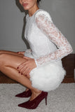 Lace and Fur Mini Dress
