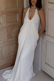 Halter Dress with Draped Detail