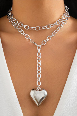 Heart Pendant Long Necklace