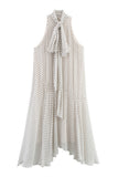 Polka Dot High Neck Casual Dress