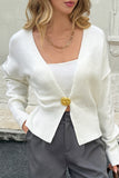 Striped Button-Front Cardigan