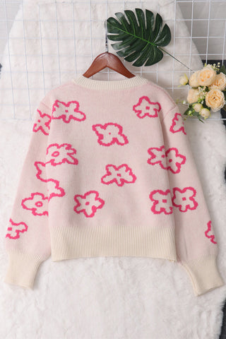 Floral Pattern Button Cardigan