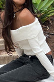 Off-Shoulder Ribbed Knit Top