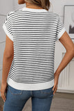Striped Knit Sweater Sleeveless Top