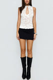 Lace Mock-Neck Tank Top