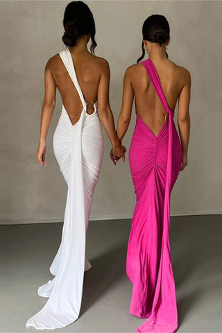 One-Shoulder Evening Gown
