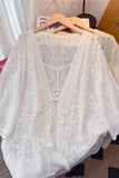 Open-Front Lace Blouse
