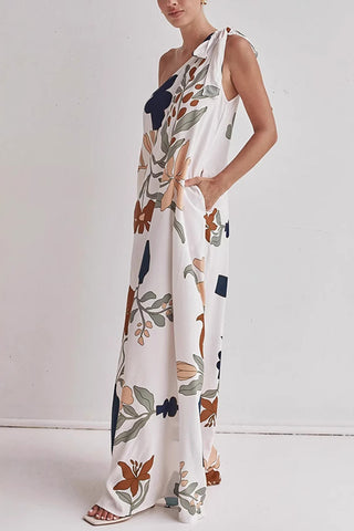 One-Shoulder Maxi Vacation Dress