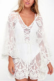 Lace-Trimmed Sheer Cover-Up