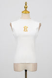 Keyhole Detail High-Neck Sleeveless Top