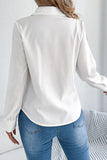 Pleated Button-Front Blouse