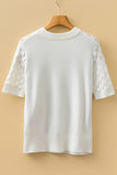 Textured Knit Short Sleeve Sweater