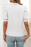 Puff Sleeve Crew Neck Knit Top