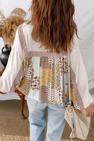 Floral Patchwork Long Sleeve Top