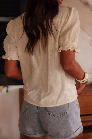 Floral Button-Front Top