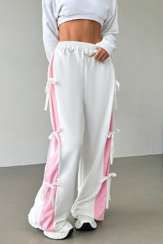 Side Tie Ribbon Casual Pants