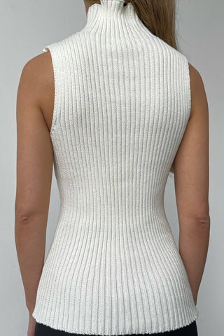 Sleeveless Ribbed Knit Tank Top