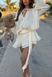 Flowing Blouse and Shorts Set