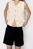Button-Front Sweater Vest
