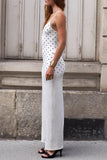 Spaghetti-Strap Polka Dot Maxi Dress