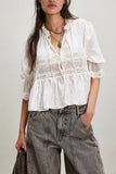 Lace-Trimmed Peasant Blouse