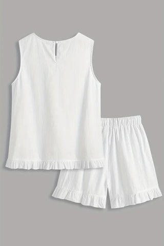 Ruffle Trim Short Set