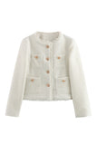 Textured Button-Front Blazer