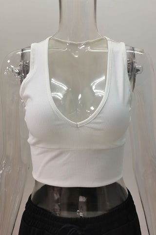 V-Neck Ribbed Tank Top