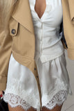 Chic Lace-Trim Casual Shorts