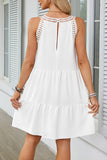 Sleeveless Crochet Trim Casual Dress