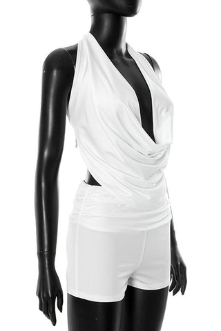 Draped Halter Short Set