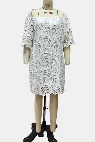 Off-Shoulder Lace Mini Dress