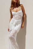 Elegant Ruched Lace Dress
