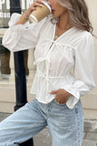 Tie-Front Peplum Blouse