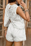 Eyelet Short Set with Open Back