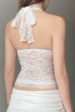Lace Halter Neck Tank Top