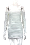 Off-Shoulder Ruched Casual Dress
