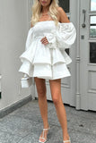 Off-Shoulder Tiered Casual Dress