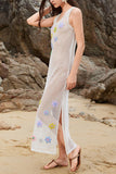 Floral Mesh Overlay Cover-Up Dress