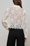 Elegant Lace Button-Up Blouse