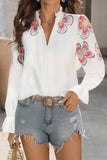 Ruffled Collar Floral Blouse